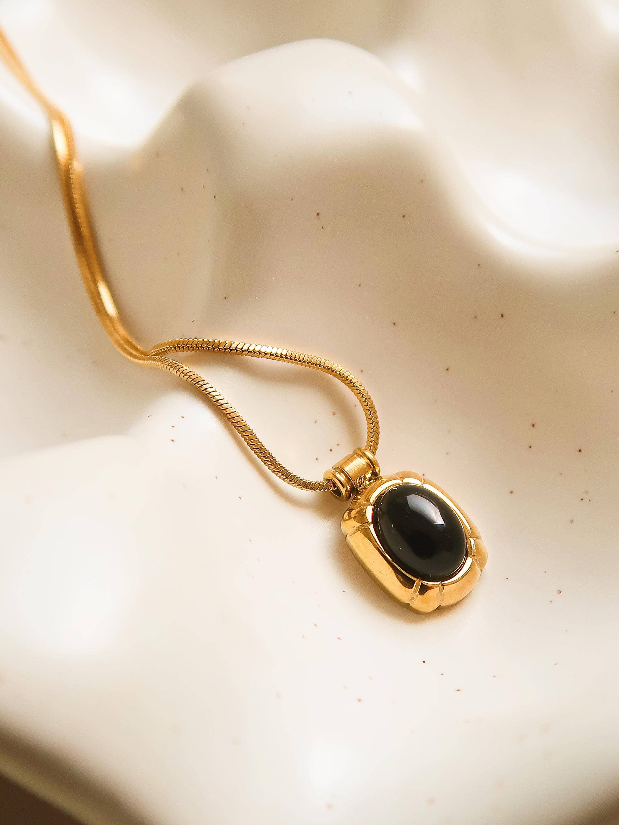 Dax 18K Gold Non-Tarnish Natural Stone Necklace