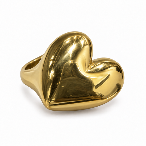 Cupid Ring in gold — angled front view
